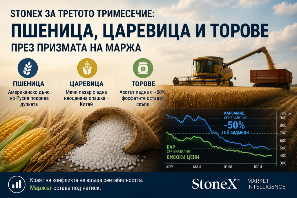 Пшеница, царевица и минерални торове като част от пазарния анализ на StoneX за третото тримесечие на 2026 г.